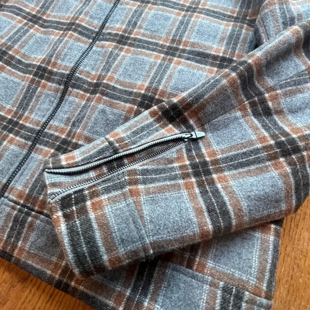 Cadogan Luxury Lexington Lined Wool Jacket Gray Brown Plaid Men’s Size L - Picture 11 of 16